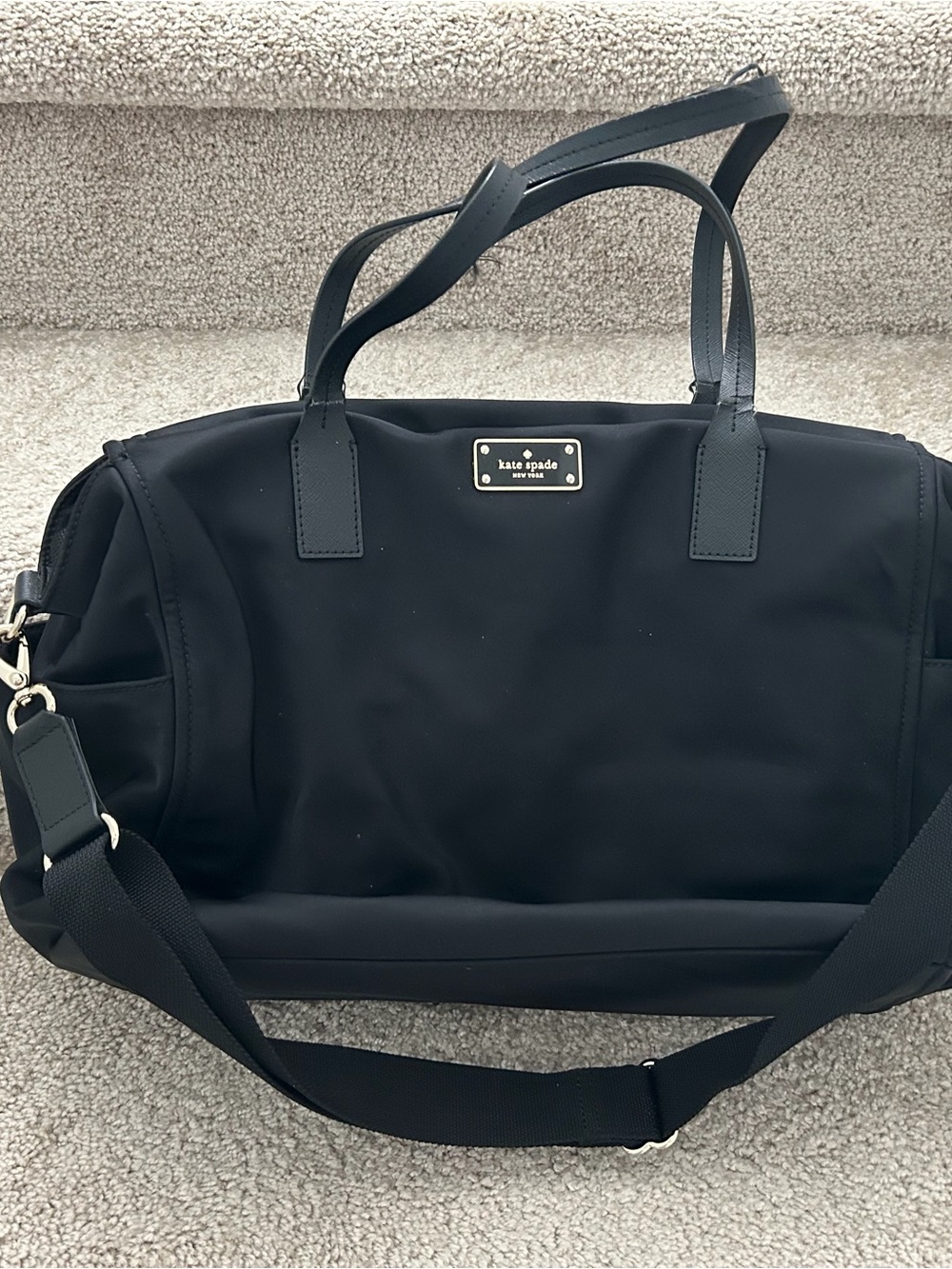 Kate Spade Black Nylon Large Diaper Baby Bag Crossbody